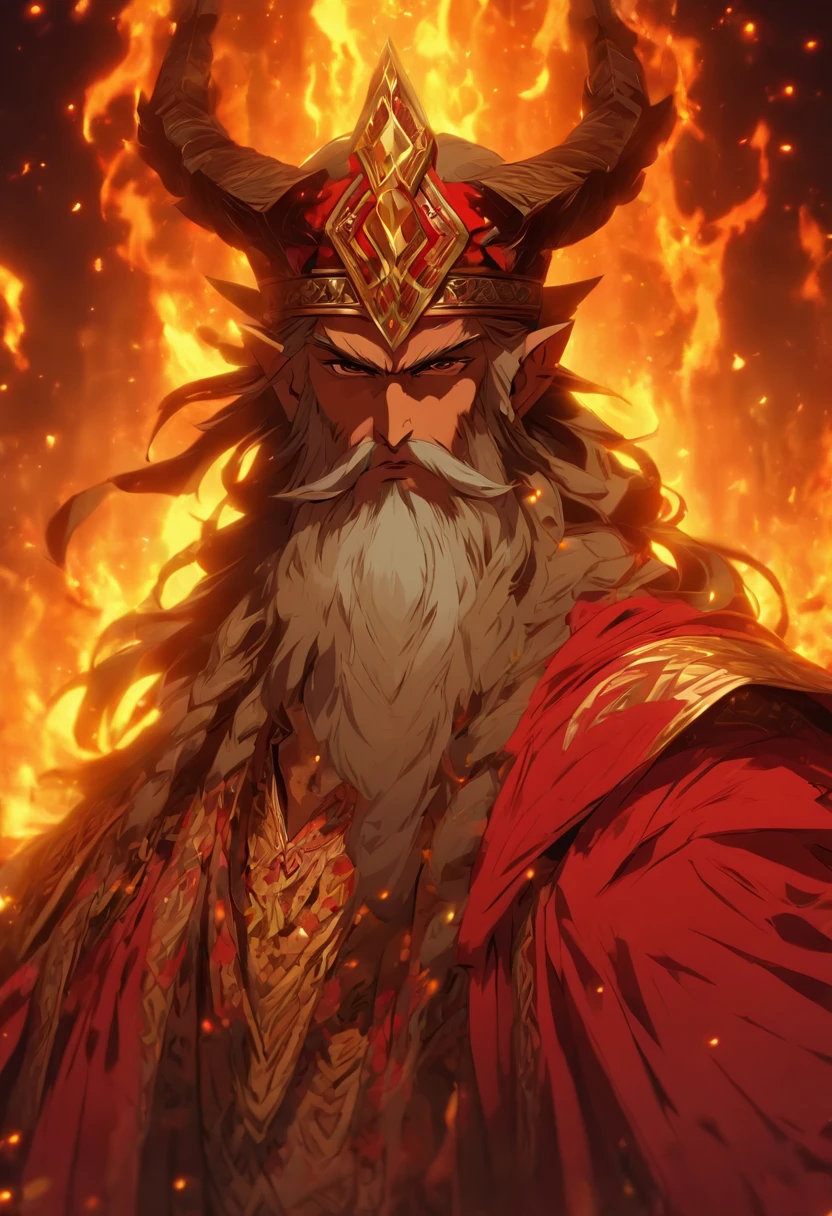 (((VELES))) best quality, ultra-high resolution, 4K detailed CG, masterpiece, God of the Earth, bearded,Slavic clothing, Slavic mythology, ((STANDING POSE)), Slavic painting style, aesthetic , centered on the screen