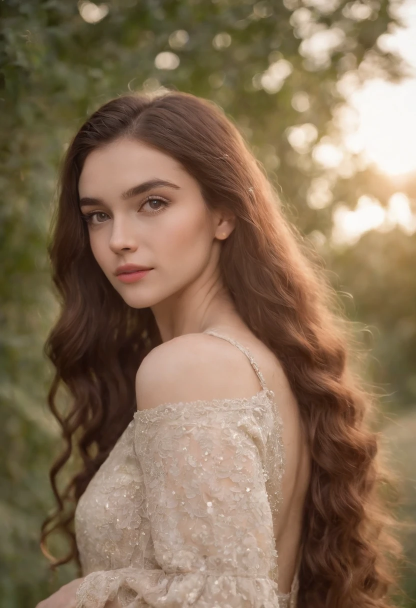 20yr old，Pretty girl，largeeyes，Naturally curly long hair，shift dresses，Disney-Pixar Style，Atmospheric film style，Super HD