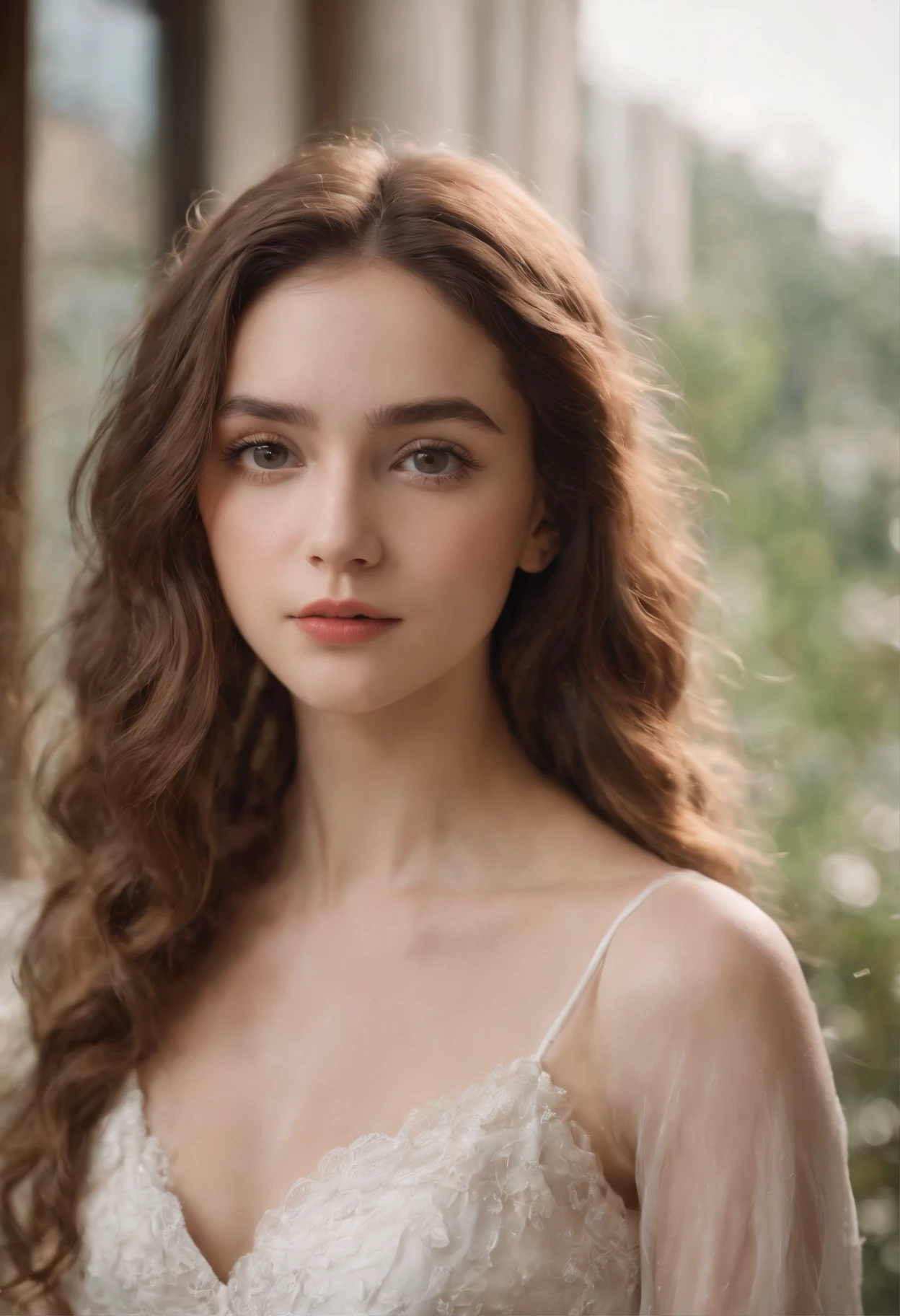 20yr old,Pretty girl,largeeyes,Naturally curly long hair,shift dresses,no bra, Disney-Pixar Style,Atmospheric film style,Super HD, sexy,