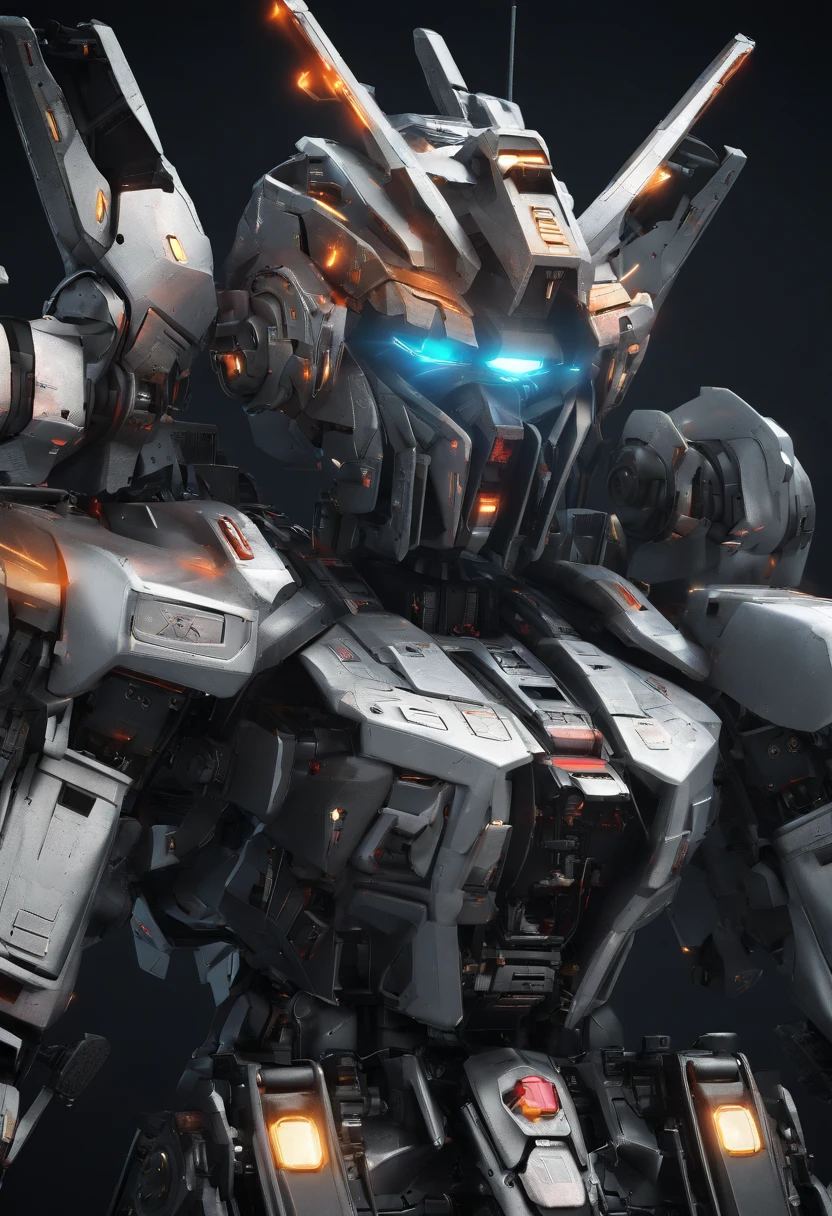 Gundam Mech , Science fiction, Front view, Sense of technology, C4D, OC Renderer, Unreal Engine, high detailing, industrial design, 8K HD, studio lights, Retro,Zeon