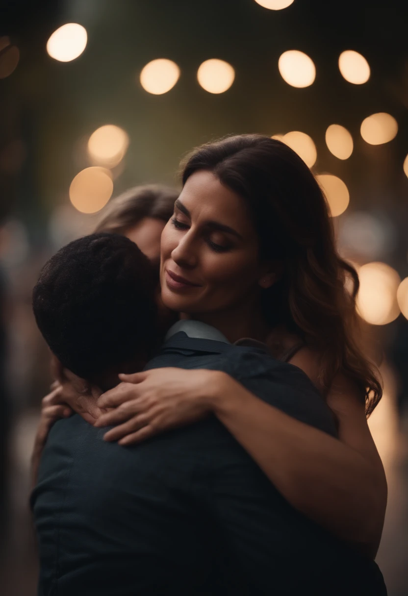 Man hugging a woman from behind