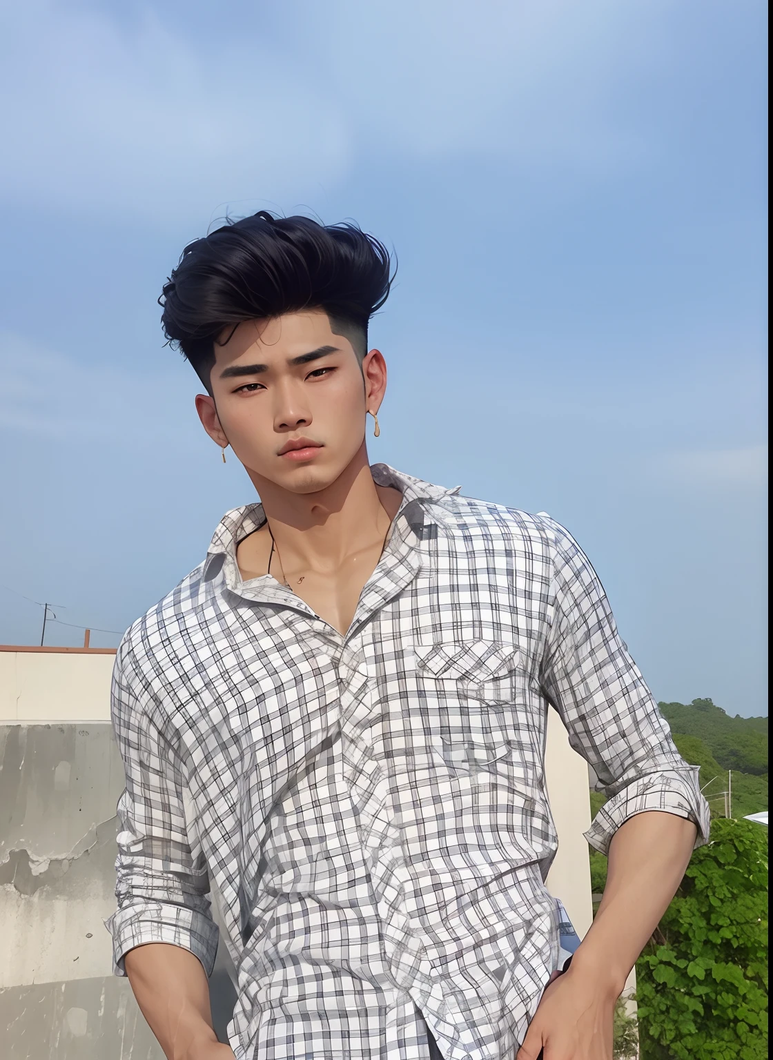 Korean outfit with like gangster background