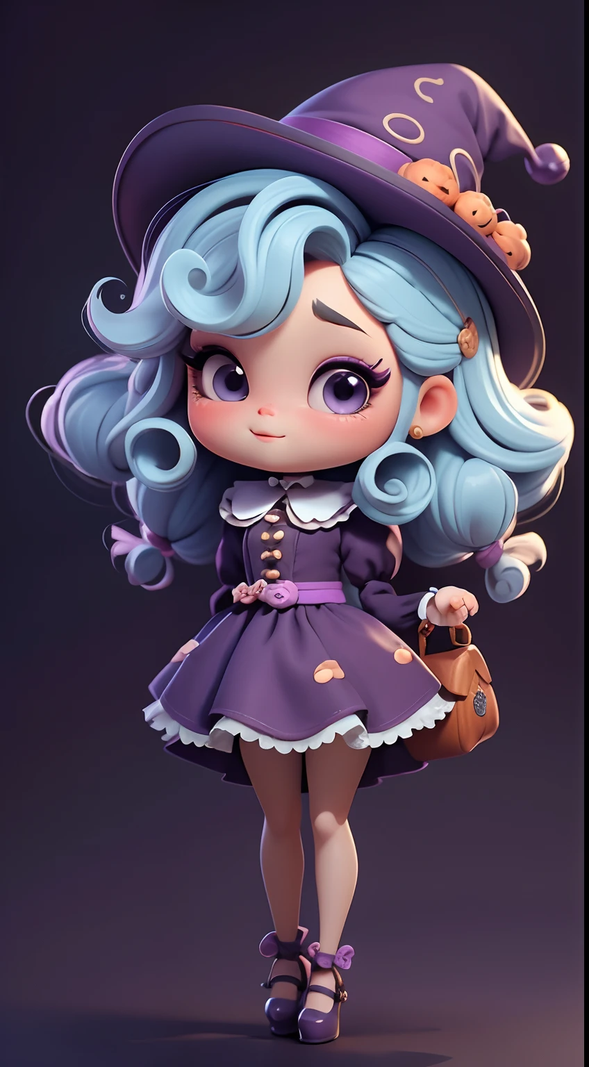 Create cute Chibi Afro Dread style doll costumes with cute Halloween themes., Each piece has a lot of detail and 8K resolution.. All dolls should follow the same and complete stable background pattern in the picture., Show (full entire body, Including legs: 1.5)
Small Halloween Dolls: Call her Marina.. She must have small hair in purple and pastel blue.. Your eyes should be large and expressive., It has long eyelashes and rosy cheeks.. A delicate white smile. Marina had to dress in a costume., Luxury Hat. She should bring Halloween ornaments.. Don't forget to add details to your clothes., Like buttons and bags., Cute shoes
Don't forget to add shadows., Texture and detail in hair, clothes, Halloween Appliances, To make them more cute and charming..
