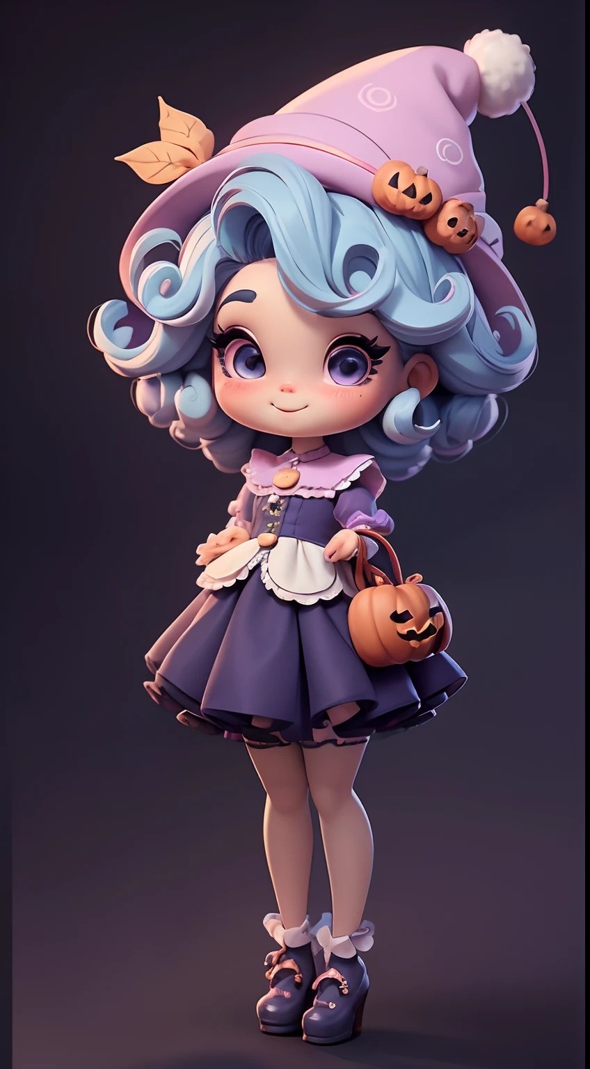 Create cute Chibi Afro Dread style doll costumes with cute Halloween themes.., Each piece has a lot of detail and 8K resolution... All dolls should follow a solid and complete background pattern in the image.., Show (full entire body, Including legs: 1.5)
Small Halloween Dolls: Call her Marina... She must have small purple and pastel blue hair... Your eyes should be large and expressive.., It has long eyelashes and rosy cheeks... A delicate white smile. Marina had to dress in a costume.., Luxury Hat. She should bring Halloween ornaments... Don't forget to add details to your clothes.., Love buttons and bags.., Cute shoes
Don't forget to add shadows.., Texture and detail in hair, clothes, Halloween Appliances, To make them more cute and charming...