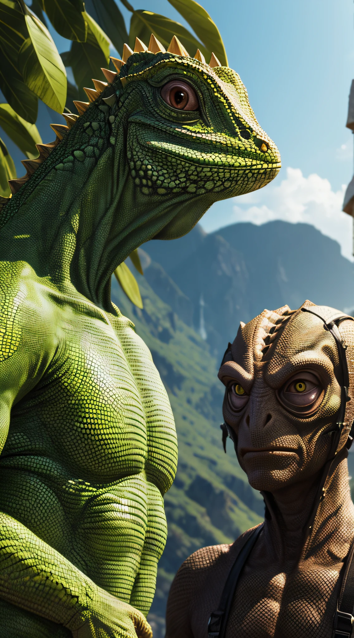 Lizard people disguised as humans in 4k, high resolution, high quality