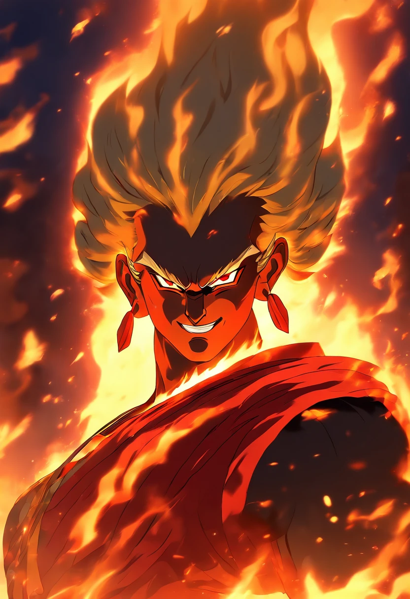(((AGNI))) best quality, ultra-high resolution, 4K detailed CG, masterpiece,The God of Fire,Indian clothing, Vedic mythology, ((Vedic God)), Vedic painting style, aesthetic, centered on the screen