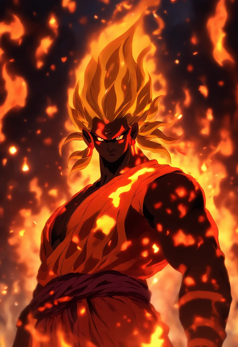 (((AGNI))) best quality, ultra-high resolution, 4K detailed CG, masterpiece,The God of Fire,Indian clothing, Vedic mythology, ((Vedic God)), Vedic painting style, aesthetic, centered on the screen