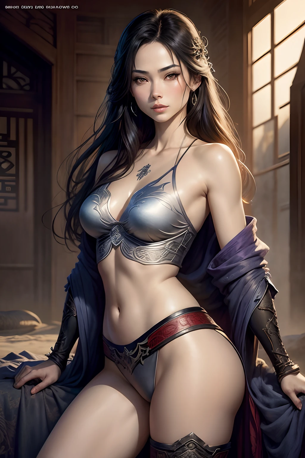 Luis Royo style illustration, of Disney's beautiful Mulan, similar to Kristin Kreuk.