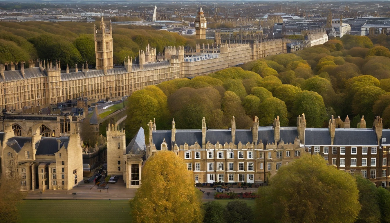 Aerial photograph of a house in the UK,A row of sloping houses,Diagonal composition,no trees,Big Ben, london, Rich in detail,photo realistic style:Photogram