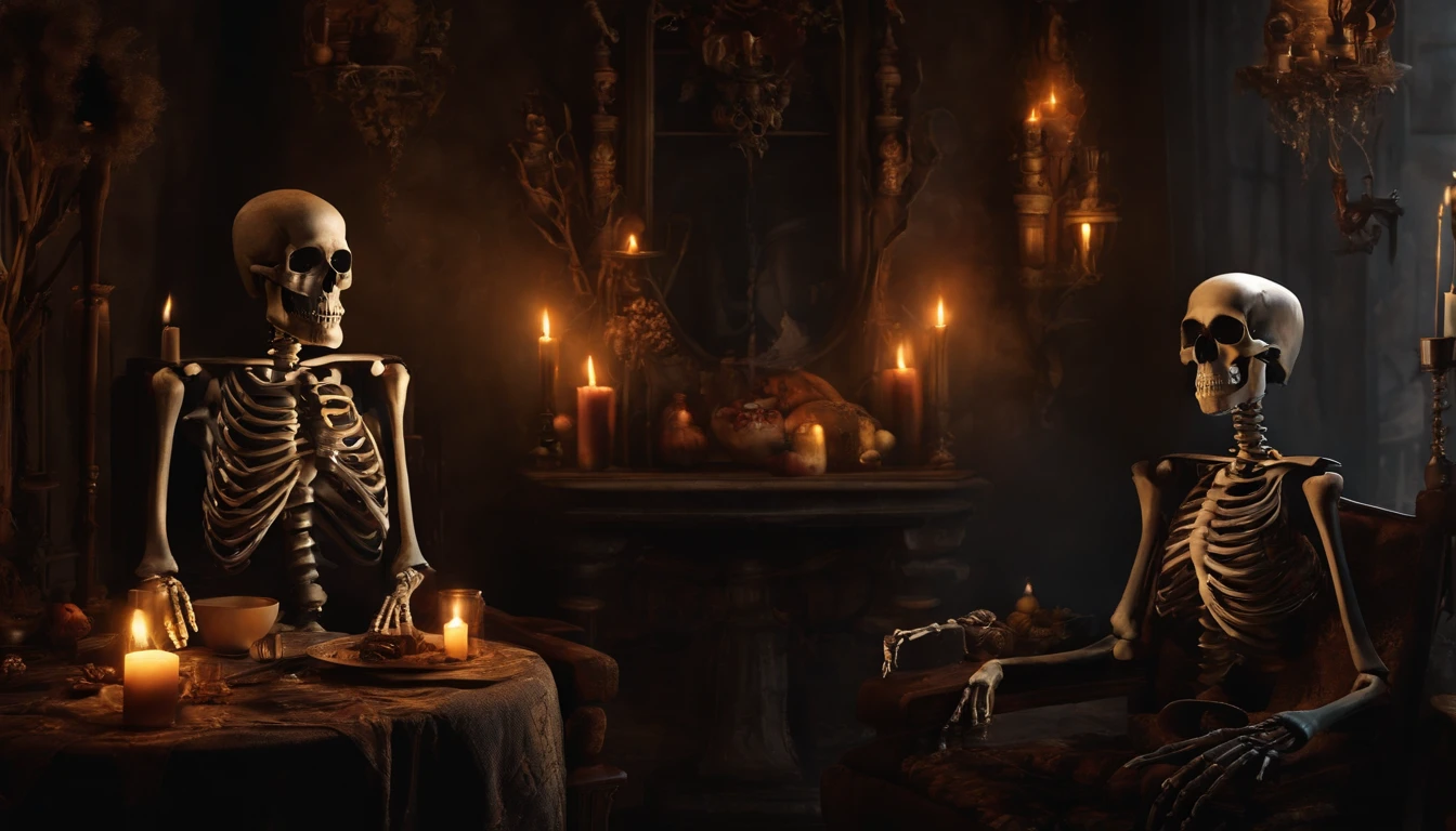 Luminescence Inside an old crypt in medieval England, mad and beautiful bar girl, narrow waist, medieval long dress,Half chest exposed,Holding a iar of blood whiskey with a group of male guests,Candle light and shadow,Cinematic lighting,Soft focus effect,Detailed and complex background, Baroque style,Renaissance art ,realistic, Track focus,Fill light, horror scary atmosphere,Place is dirty,confusion,