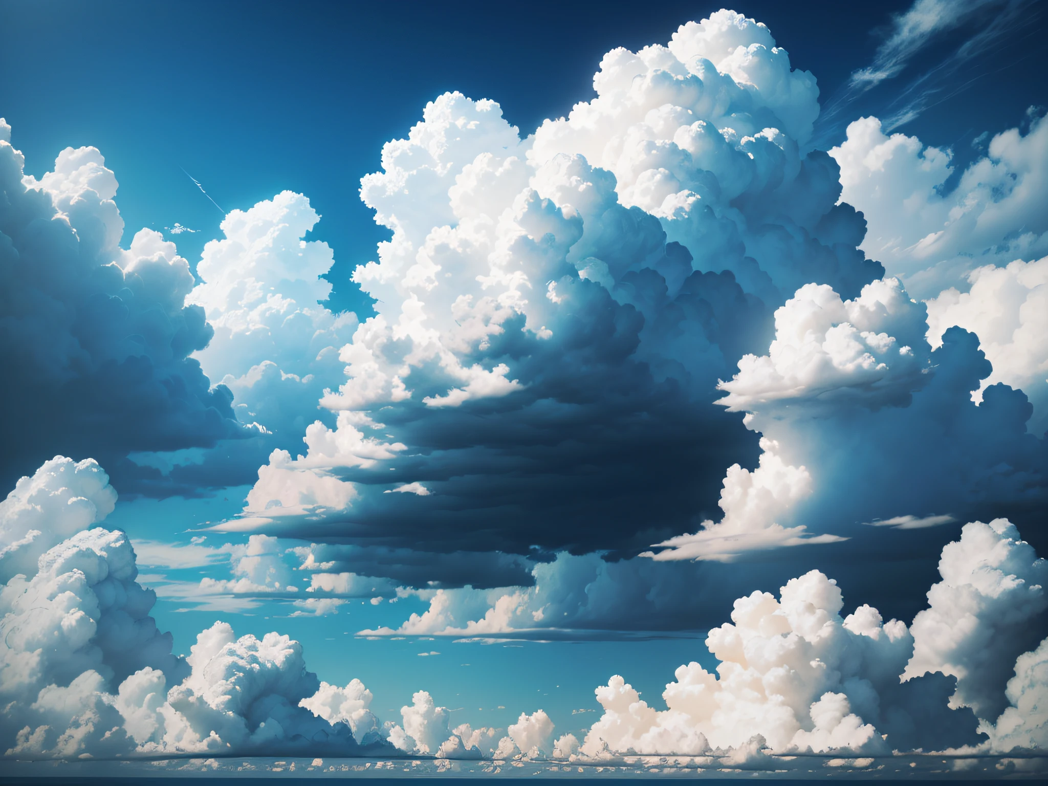 Mammatus Clouds: Unusual cloud formations characterized by pouch-like shapes hanging beneath a thunderstorm, creating a unique and dramatic texture in the sky.