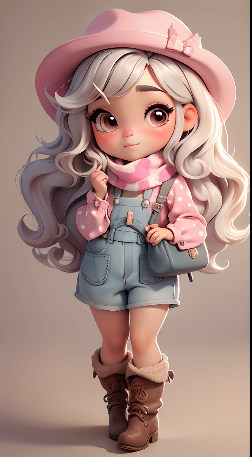 Create cute ??? style chibi doll outfits with cute cowgirl themes.., Each piece has a lot of detail and 8K resolution... All dolls should follow a solid and complete background pattern in the image.., Show (full entire body, Including legs: 1.5)
Cowgirl doll: Call her Mia... She must have moderately wavy hair... Your eyes should be big and curious.., It has long eyelashes and slightly pink cheeks... Mia should wear a sensitive jumpsuit.., Cowboy boots and polka dot shirts and cute cowboy hats... She had to carry farm ornaments... Add details like bags and scarves to the apron to make it more glamorous.., Cute shoes
Don't forget to add shadows.., Texture and detail in hair, clothes, Cute cowboy appliances, To make them more cute and charming...