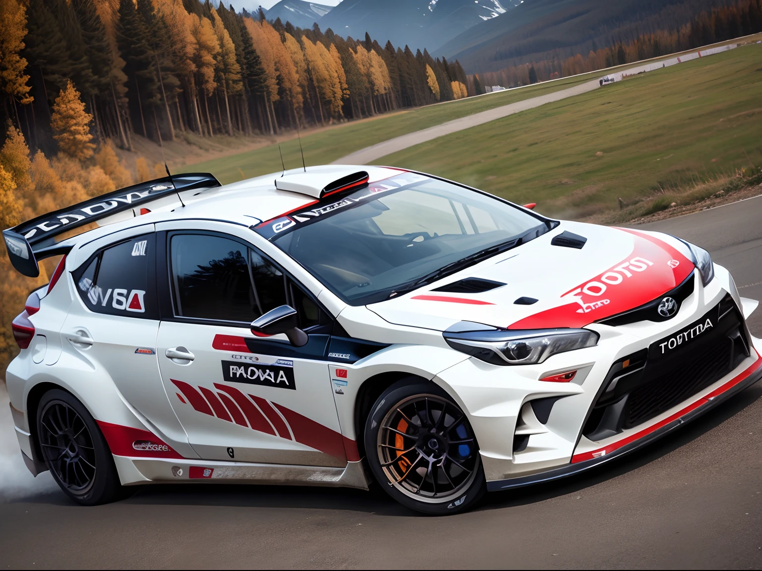 Toyota Corsa WRC Mountains of autumn leaves々Low angle shooting
