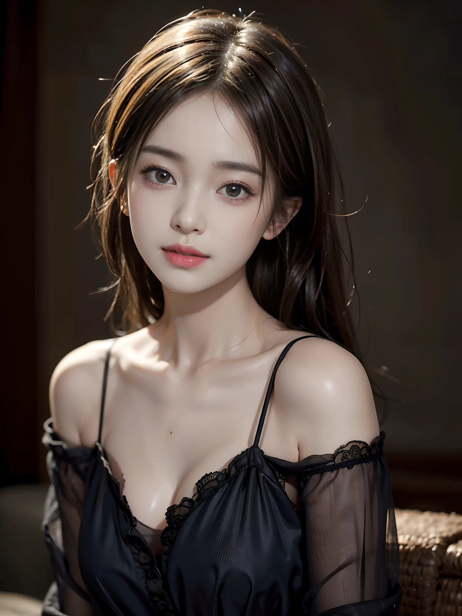 top-quality、masterpiece、超A high resolution、(Realistic:1.4)、Raw photo、1 15-year-old girl、ssmile、lowkey、lighting like a movie