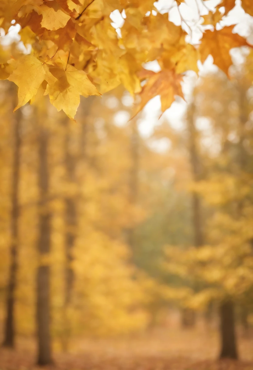 autumn, the trees, leaves, Leaves flying in the air, Bokeh background, Blur