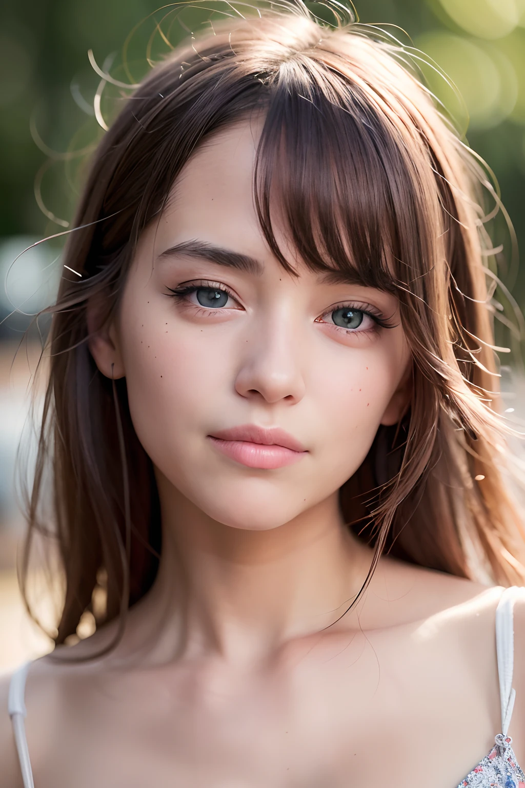 (realistic, photo-realistic:1.37),(8k, RAW photo, best quality, masterpiece:1.2), cute, ultra-detailed,heart-shaped pupils,physically-based rendering, ultra high res, kodakvision color, shot on Arricam LT Camera, bokeh, sharp focus,
looking at viewer,photorealistic,realistic, solo, photorealistic, best quality,extremely detailed face,extremely detailed eyes and face, beautiful detailed eyes,absurdres, incredibly absurdres,haunting smile,Messy hair, floating hair, ,