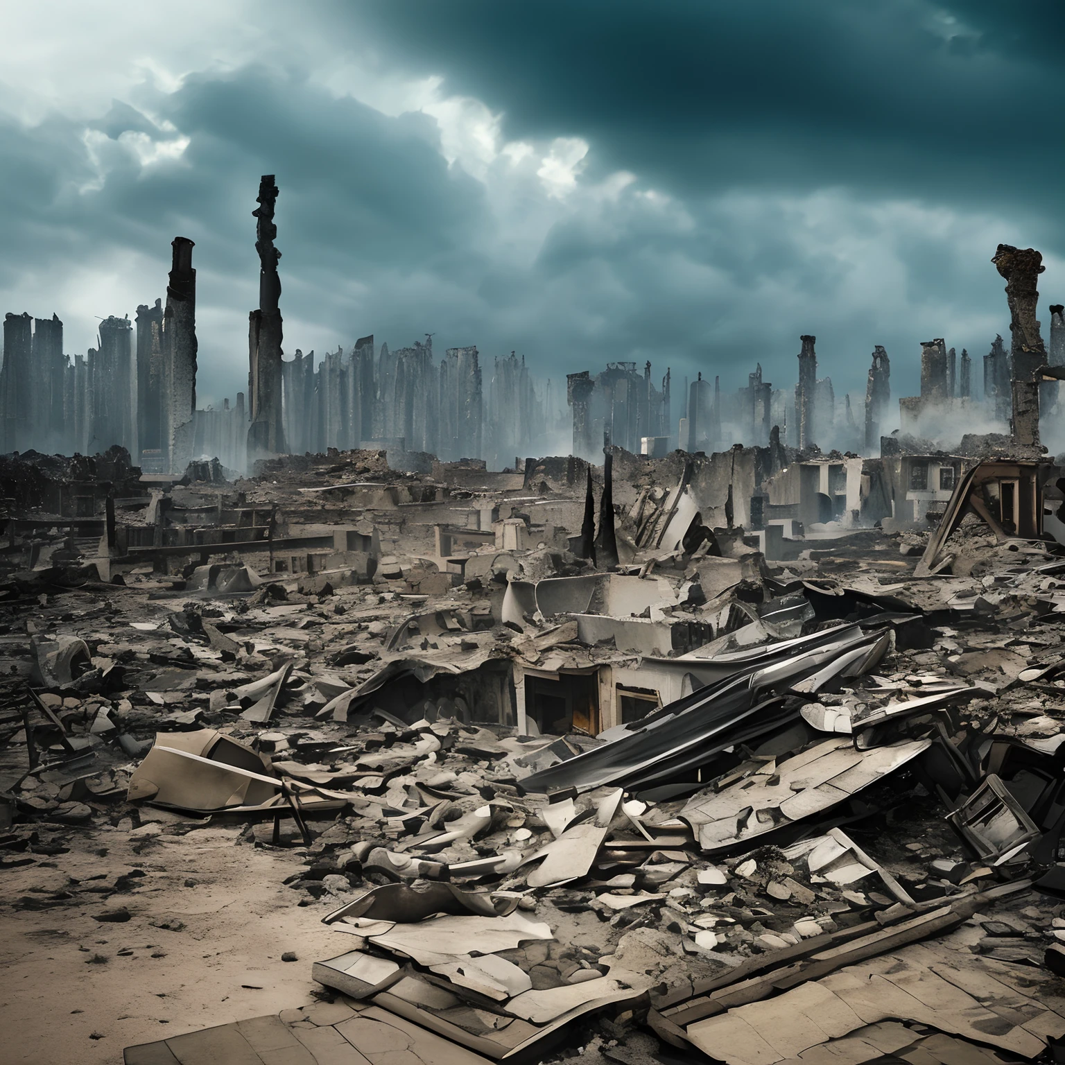 # mindmap: Desolate post-apocalyptic landscape
## description
- Unforgettable of the end of the world、Thought-provoking images
- Desolate depiction, Post-apocalyptic landscape
- Crumbling city, scorched earth, And the ominous sky
- Remnants of an abandoned human civilization
- Nature reclaiming the earth
- Subtle details suggesting the causes of the apocalypse
- convey a feeling of hopelessness;
- Leave room for a glimmer of hope or resilience
## element
- Desolate landscape
- Crumbling city
-scorched earth
- Ominous Sky
- Ruins of Human Civilization
- Nature reclaiming the earth
- subtle details suggesting the cause;
- Feelings of hopelessness
- A glimmer of hope or resilience
## Causes of the apocalypse
- Environmental disasters
-war
- catastrophic events from space;
## emotions
-fear
-awe
-reflection
- Fragility of our world
- the consequences of our actions;