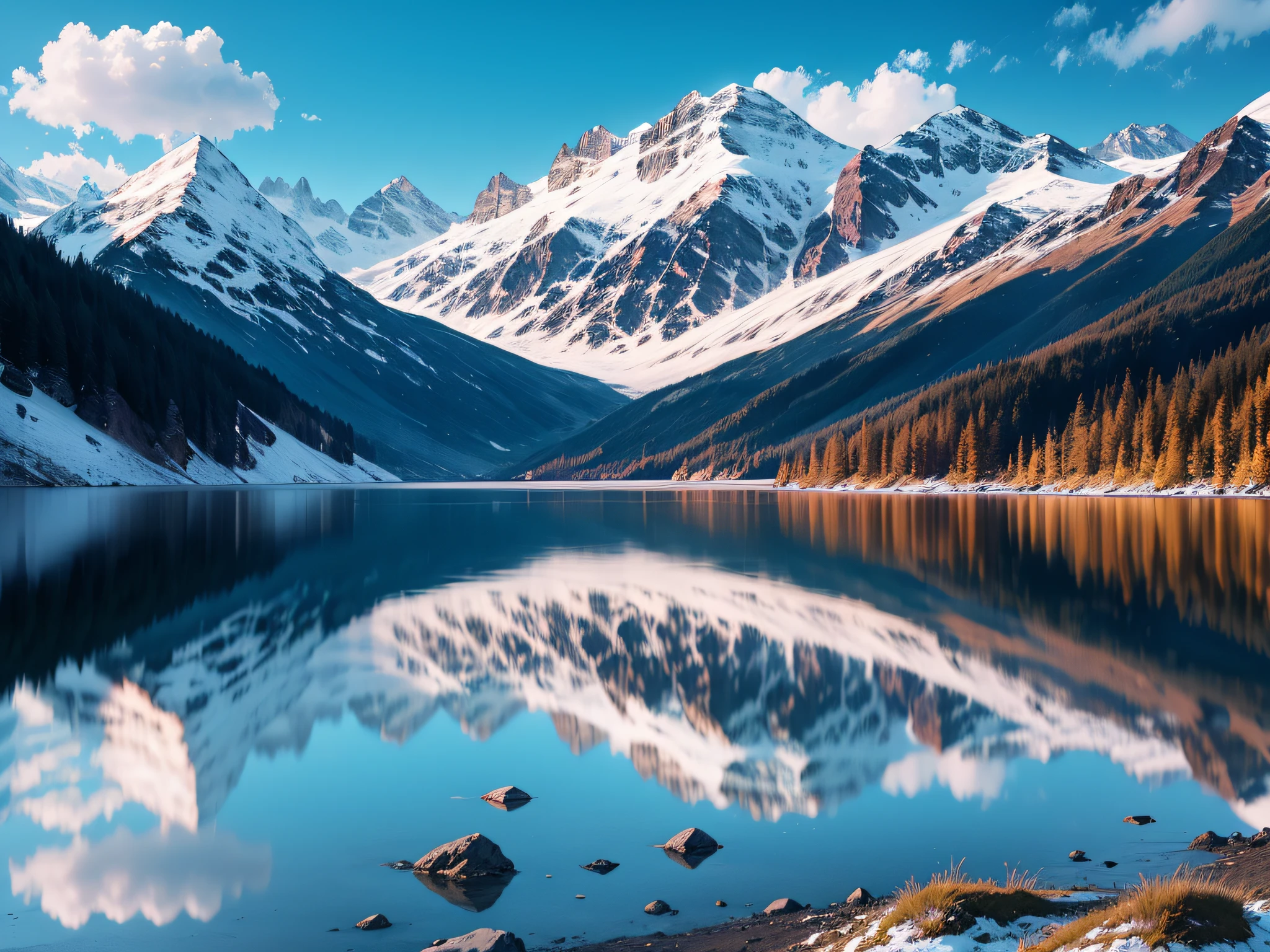 lake, mountain, mountains, water, landscape, nature, snow, reflection, sky, alps, clouds, glacier, view, travel, summer, forest, peak, national park, canada, new zealand, winter, reflections, scenic