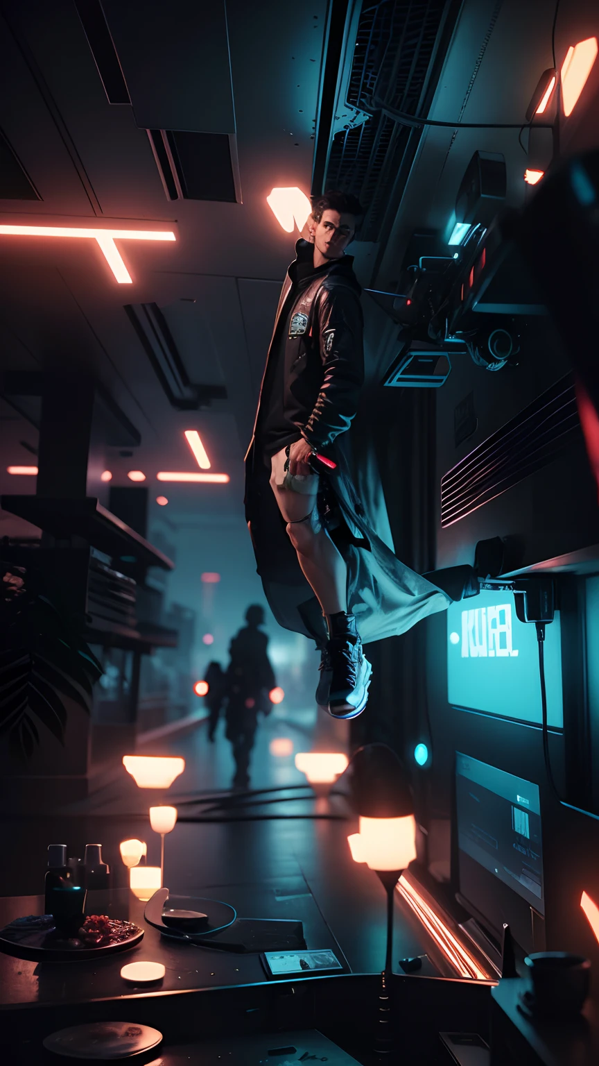 Change background cyberpunk handsome boy realistic face 8k ultra realistic