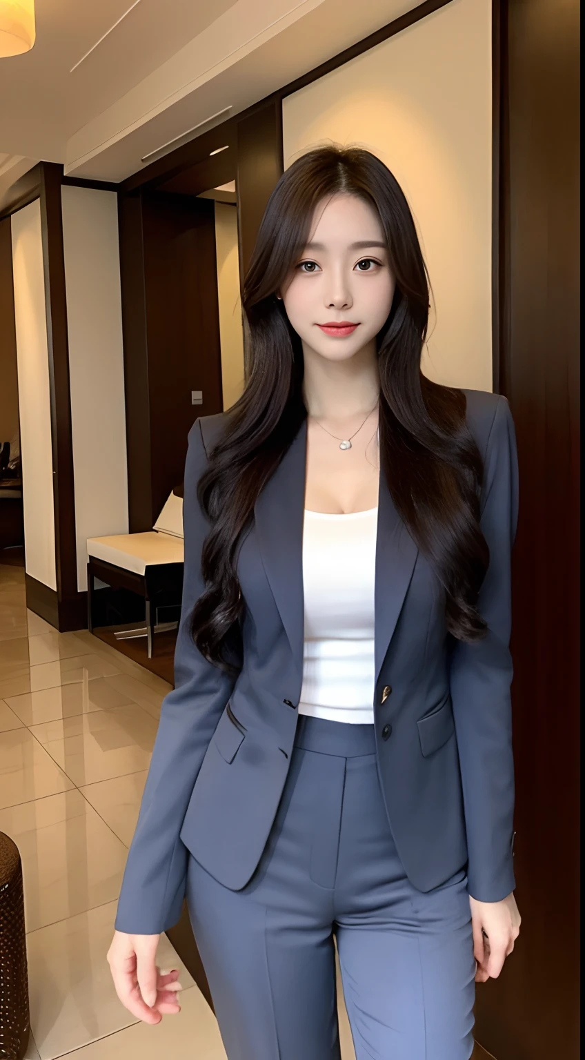 Tall and slender beauty、Beauty in suits、Colossal tits、undershirt、Cool beauty、Career woman、Japan beauties、modeled、tiese,Hotel lobby