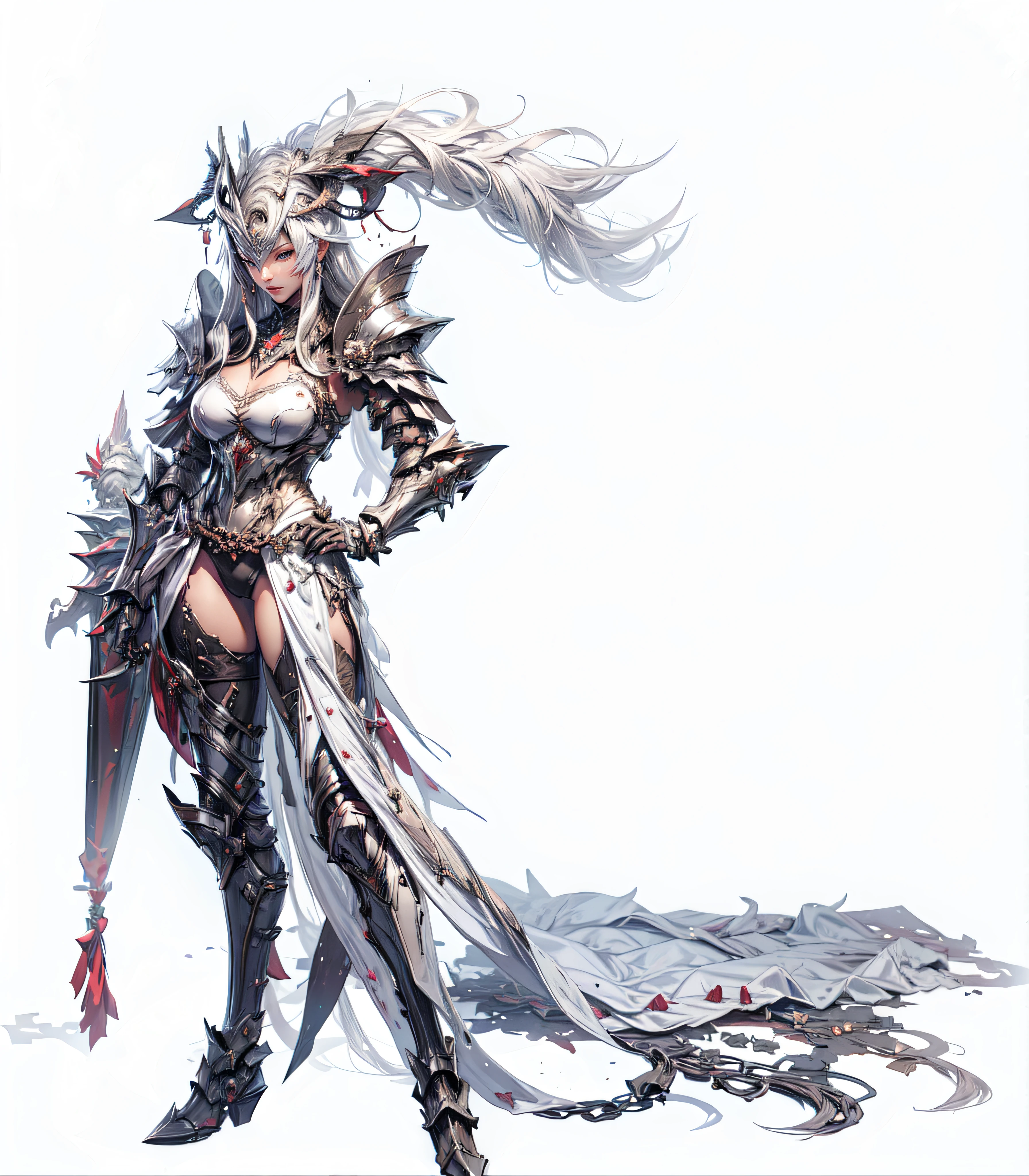 Dragoon armor,Perfect face,feathered headdress,Metal ornaments,Black underwear,Unreal 5