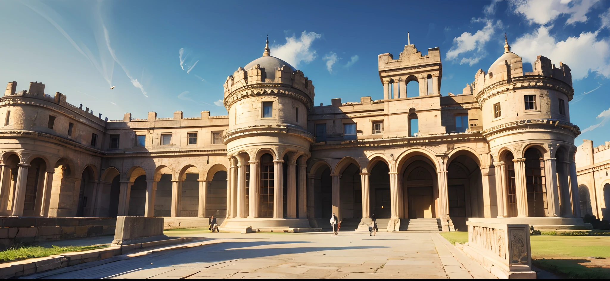 a background old historical corridor of faraon castle A great pharaonic building, beautiful Ancient Pharaonic architecture --auto --s2