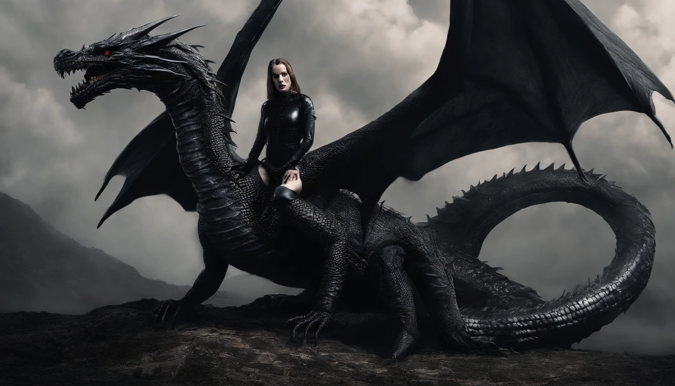 (duo), male bahamut and female human, by taran fiddler, [by null-ghost],  penis, breasts, female penetrated, sex, vaginal sex, detailed beautiful eyes, romantic,, detailed hands, missionary position, cave, embracing