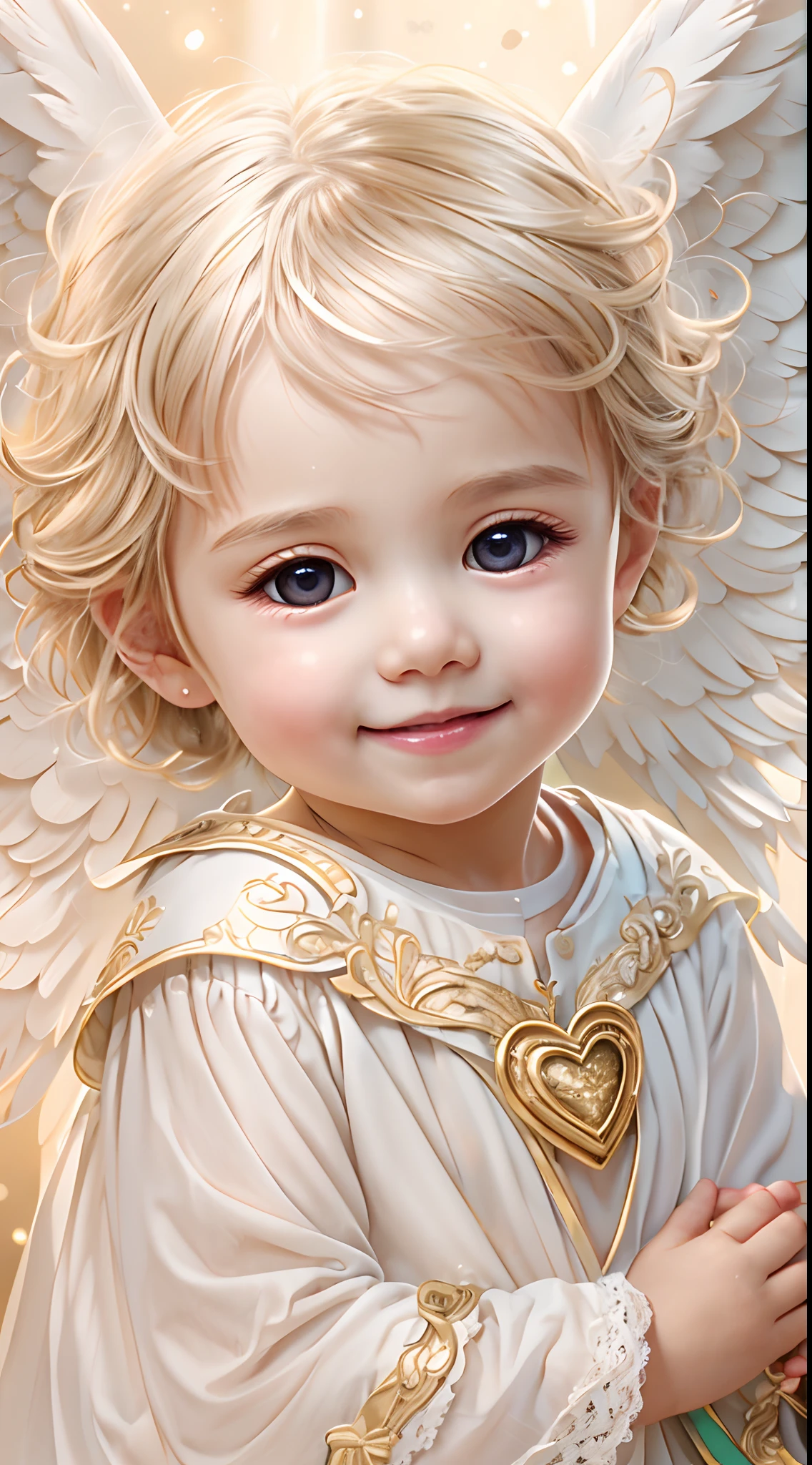 Blessings of Angels､Bright background、heart mark、tenderness､A smile、Gentle､Baby Angel