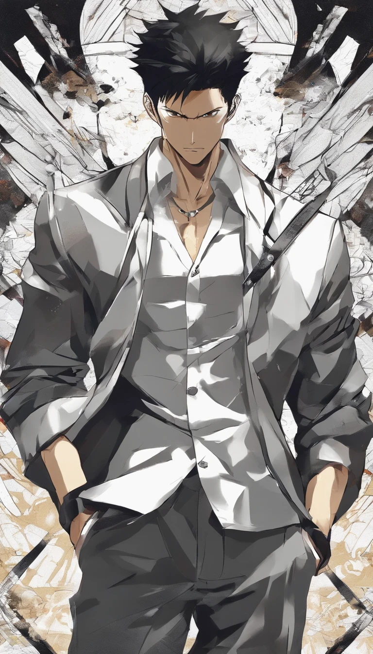 a cool,Arms at sides,facing the front there,are erect,One man,