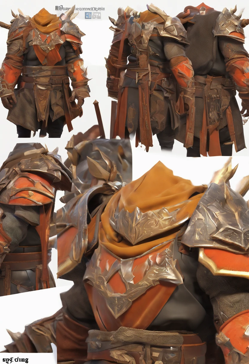Game character standing drawing design,Orc symbaroum,Leather armor,Fur shoulders,Stout limbs,Strong muscles,The barefoot,Holding a huge barbed stick,Different layers overlay,Different angles,(full bodyesbian:1.4),solid color backdrop,clean backdrop,depth of fields,high light,Real light,Ray traching,OC renderer,UE5 renderer,Hyper-realistic,best qualtiy,8K,Works of masters,super-fine,Detailed pubic hair,Correct anatomy,