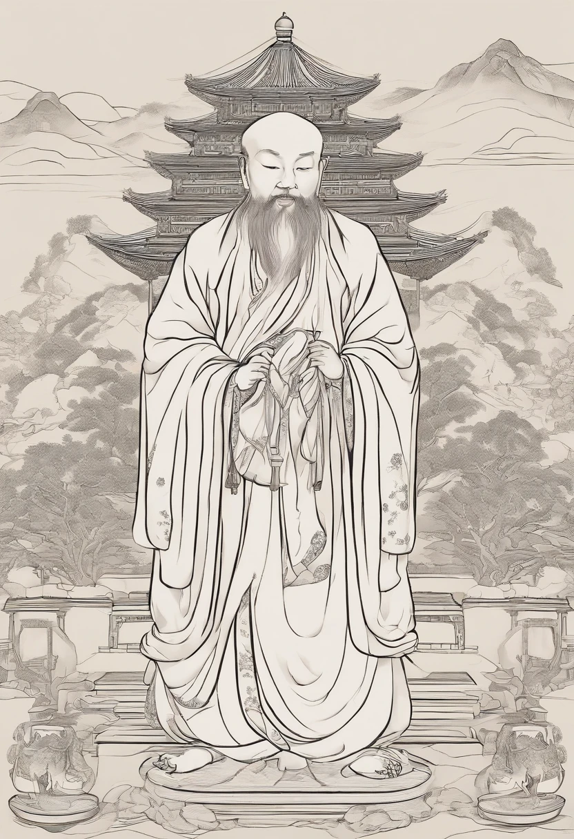 Ultra-clear detailed，Ancient Chinese scholars bowed their whole bodies，Salute，Kowtow，Hands-on ceremony，Four ceremonial postures and expressions，white backgrounid，illustratio，Flat color，Simple line 2D painting，Pop Art Station，number art，pixel style cartoons，