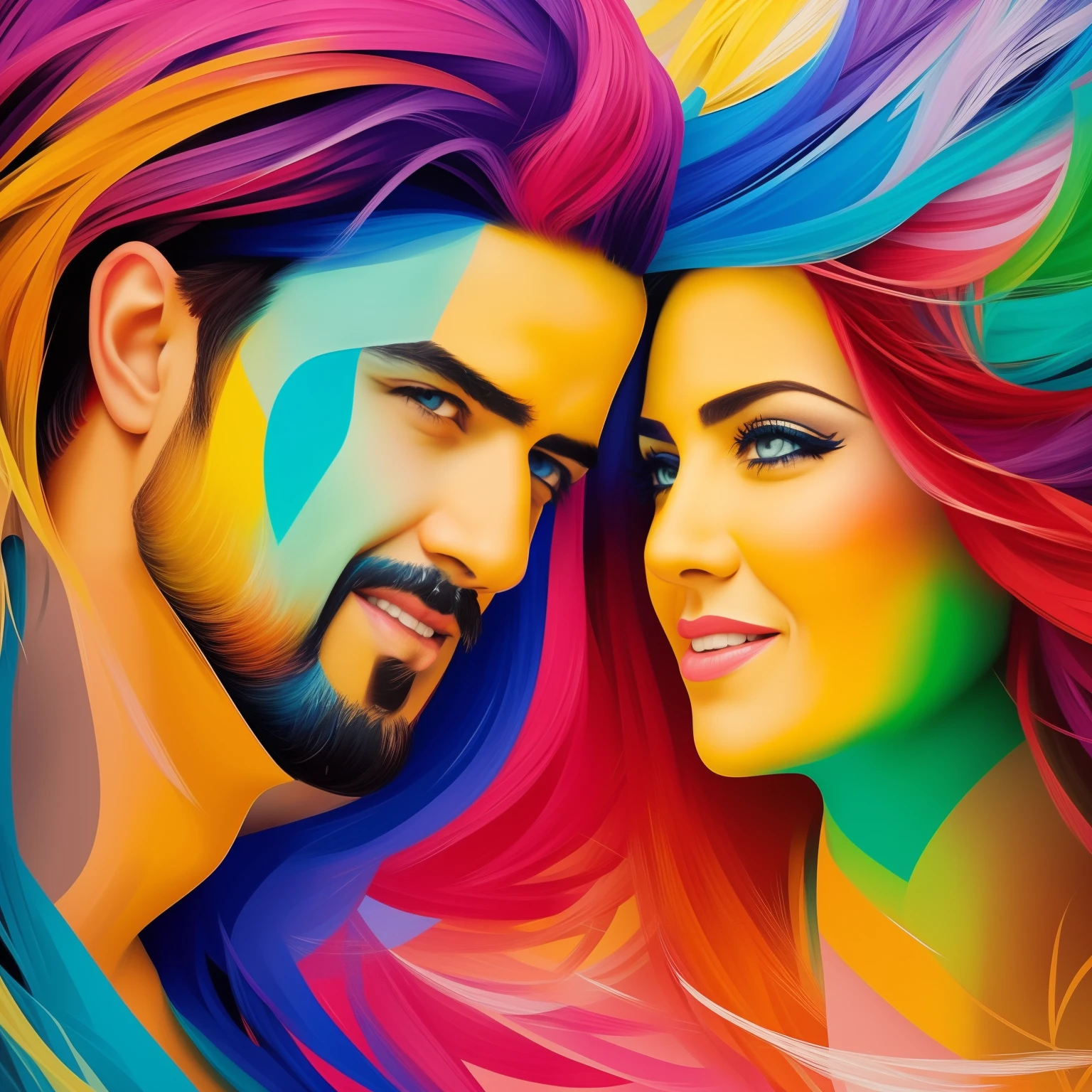 scenecy: casal de idosos, 80 anos, Fala bem-humorada. estilo de pintura: "impressionismo", com cores vibrantes bem definidas em 8K. Paint in such a way that characters are easily recognizable and reveal the perfection of the characters' facial expressions.
