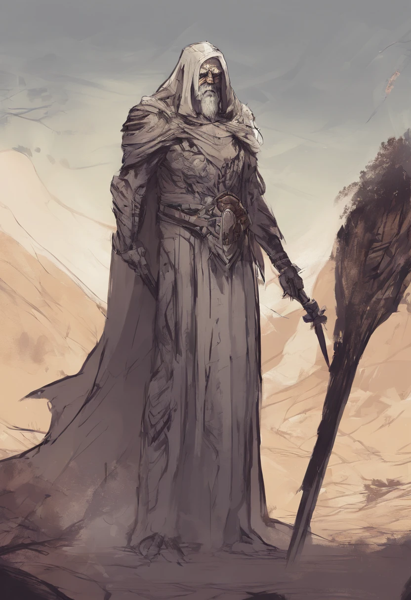 Wise Elder in sketch style, 8 k