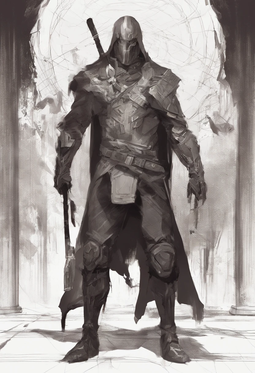 Homem idoso em estilo sketch