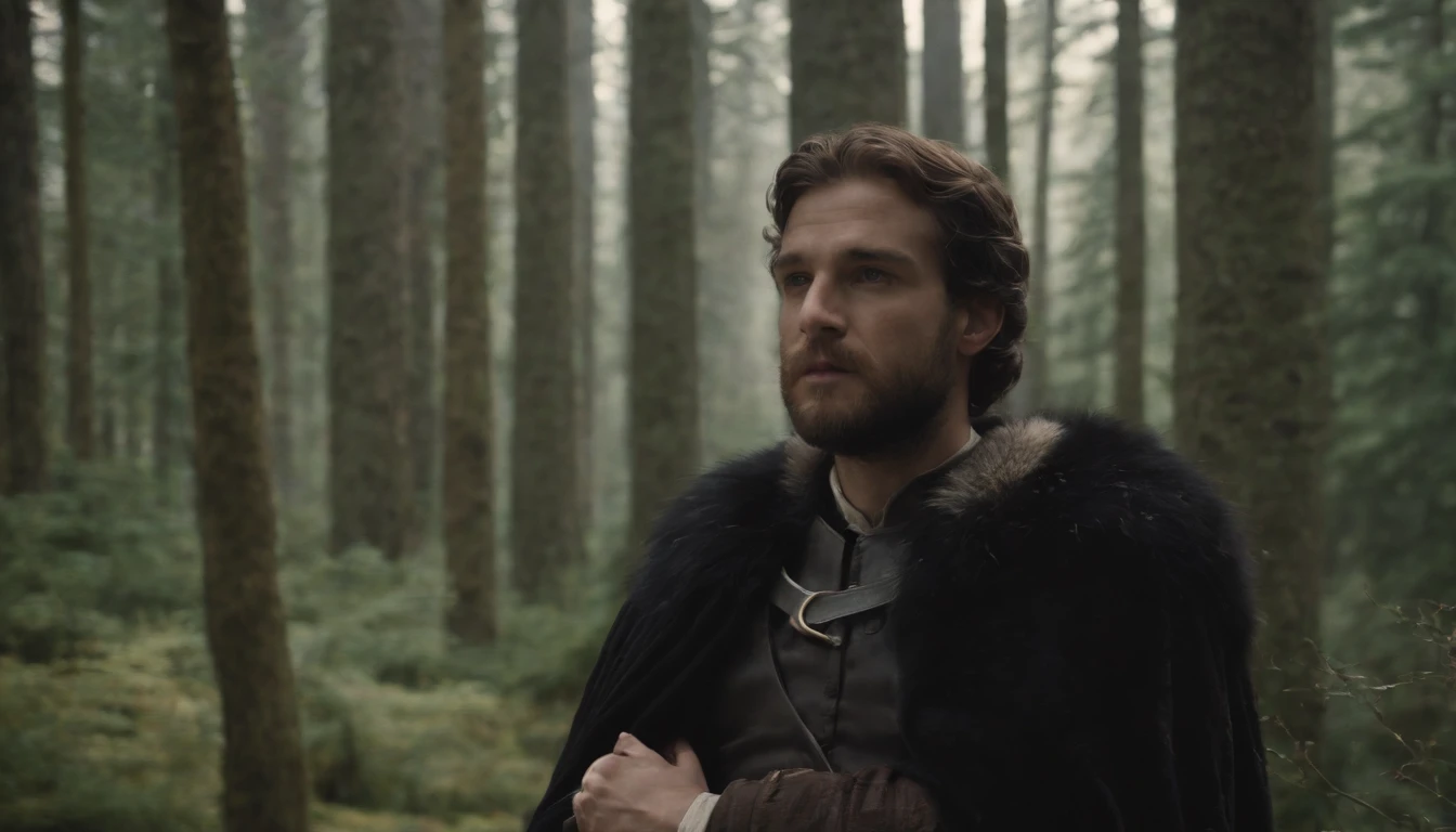 "In a secret meeting amidst the wilderness, King David and Jônatas, Saul's son, forge a profound covenant of friendship. Their vows, sealed with unwavering loyalty, resonate with the weight of destiny amidst the backdrop of political intrigue."