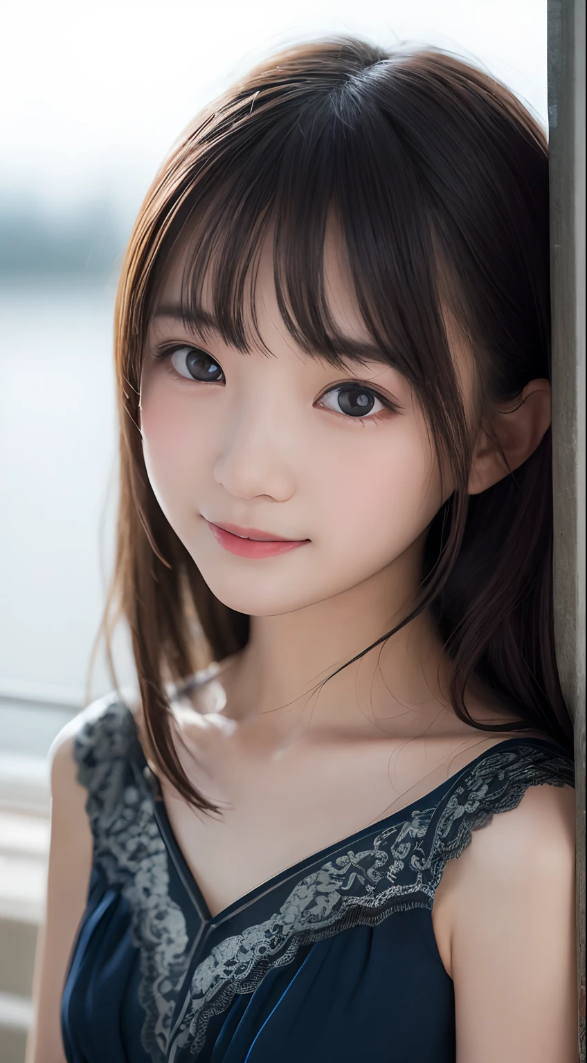 (Beautiful 14 year old Japanese female), cute face, (deeply carved face:0.7), (freckles:0.6), soft light,healthy white skin, shy, bob, (serious face), (sparkling eyes), thin