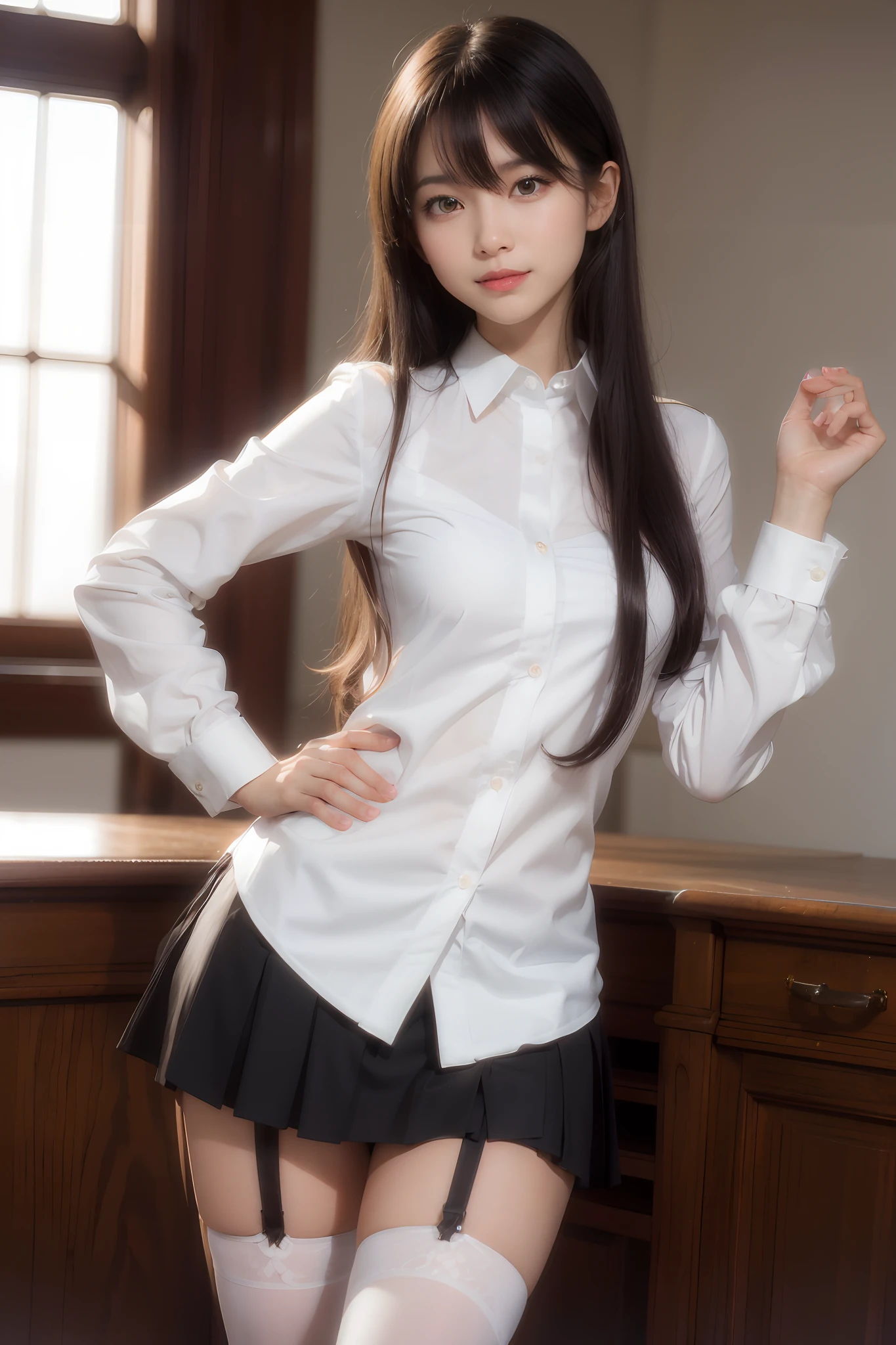 masutepiece, Best Quality, 10 girls in the classroom,(10 people standing:1.2),Standing,age, Looking at Viewer,l Group shot, harems,nffsw,Retro underwear,(pantiy),Realistic,School uniform,(Dark blue blazer and white shirt) ,(Dark blue pleated skirt),Blue Ribbon ,(Looking back, ass grab:0.9),(Beautiful eyes:1.3),frombelow,From below,Kinney,(skinny:1.2) ,Slender thighs, Long body, novel illustration,(Smelly eyes:0.5),closed curtains,(shirts lift,lifted by self:1.5) ,Dark Persona.Skirt lift side,(Panties:1.3),