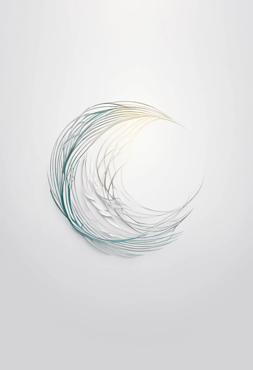 Spring coil cool and elegant lines logo, white background with simple, minimalistic and delicate design -- no realistic photo details