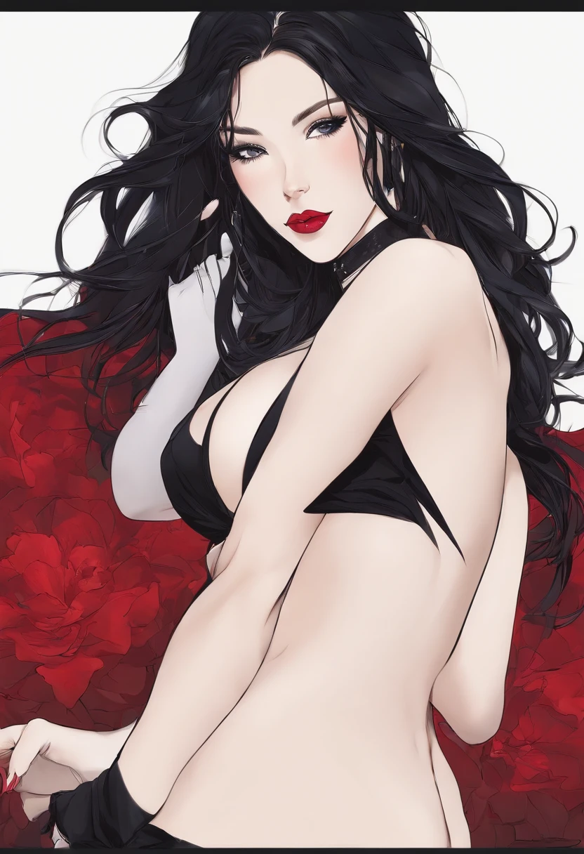 Long Black Hair, White Sexy Lingirie, Raw dick sucking, NSFW