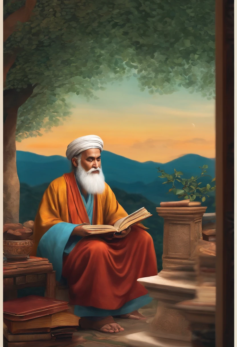 An oriental scholar who is angry in books，Giving a hand in hand when meeting friends