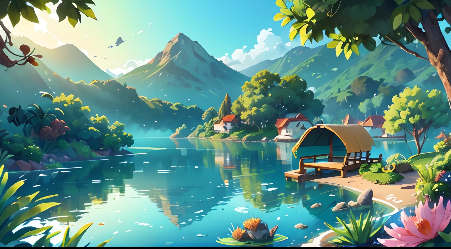 Um close no lago brilhante, Capturing the tranquility and purity of the waters.