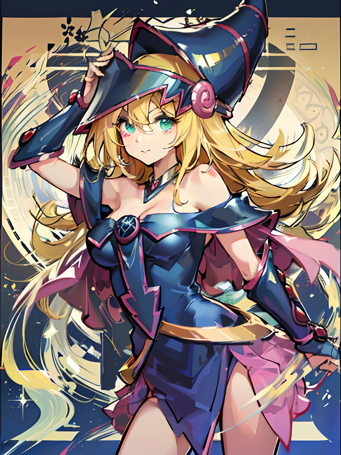 niña dark magician girl, Ropa casual, alas, cielo estrellado, glowworm, De color, sonrisa ligera, Estiramiento del brazo, Mira el visor, Cara detallada, Toma de cuerpo completo, Silueta, 8k, Super detail, destellar, florecer, piel texturizada, curar, La mejor calidad, alta calidad, Altas Resoluciones, Detalles altos, intrincado, absurdos, Anatomically correct, Obra maestra.