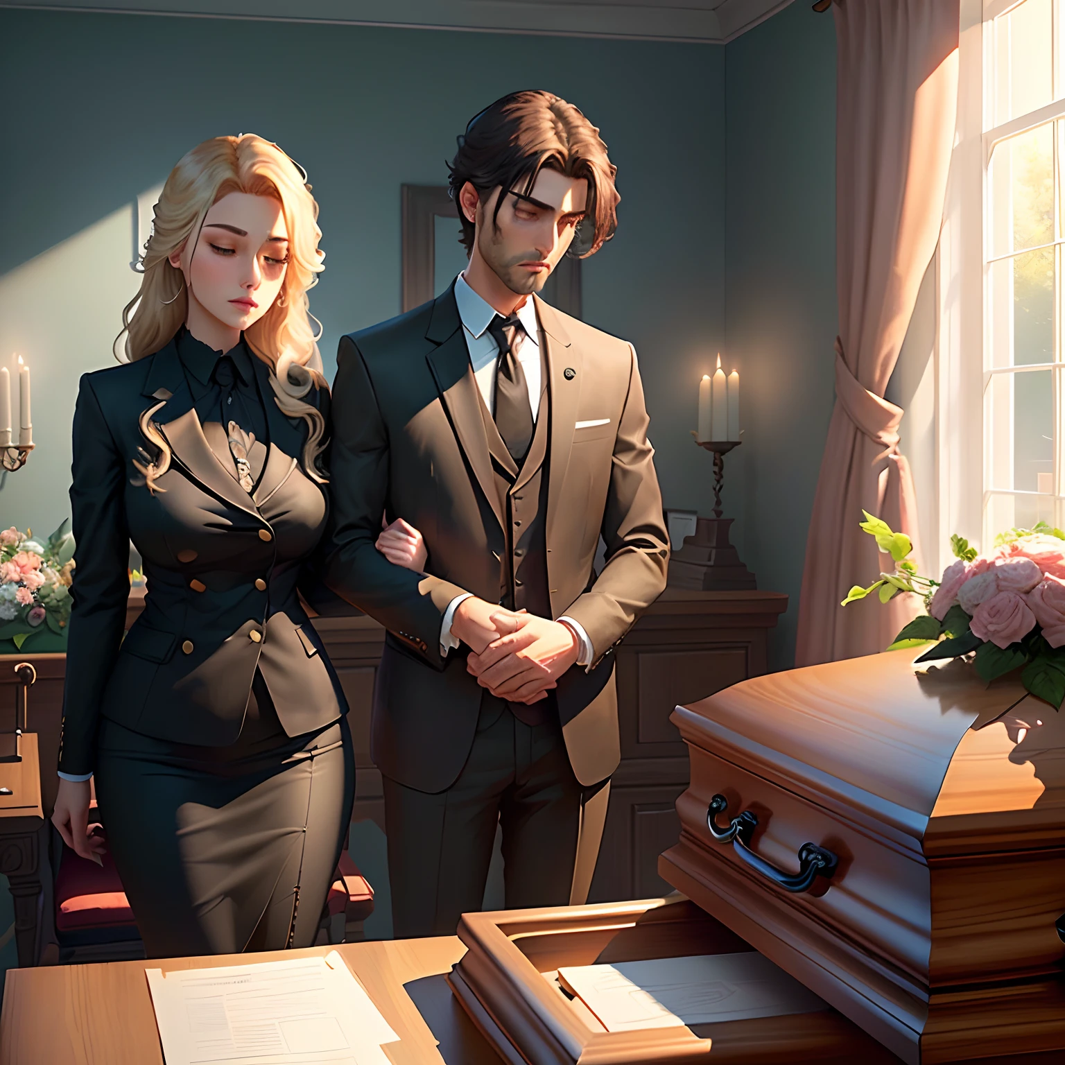 Create the look of a funeral home simulation game
