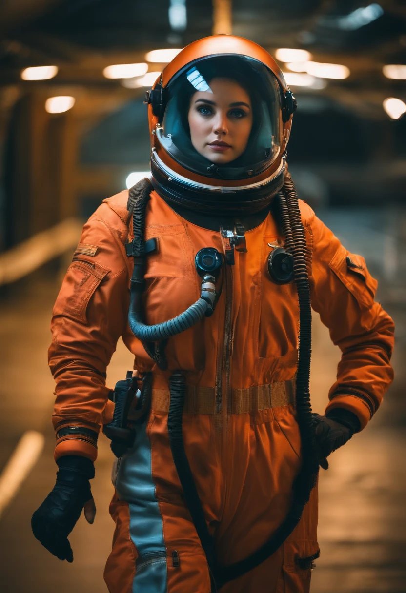 girl in a pilot suit