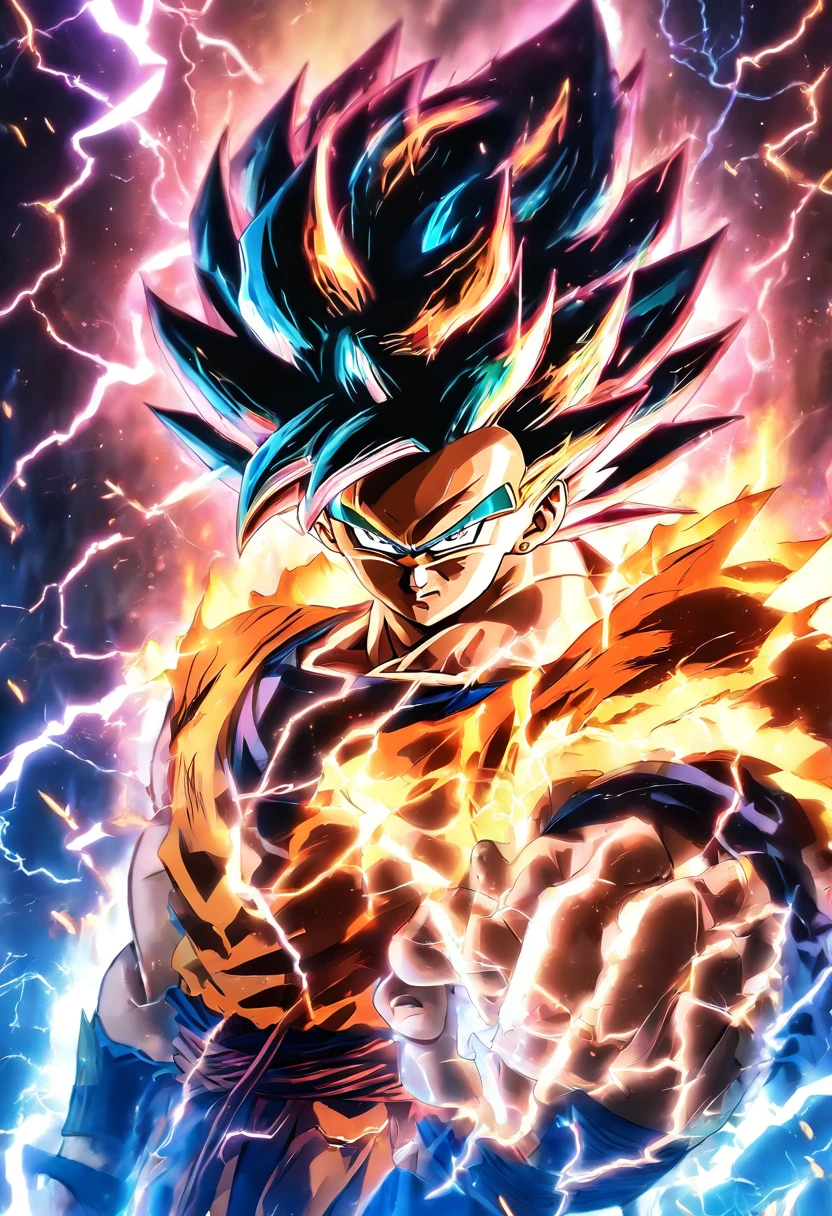 
a shirtless man,super  muscular, spiky hair (saiyan style), headband, tail behind, green ki aura,red eyes,legendary super saiyan form (LSSJ), broly
