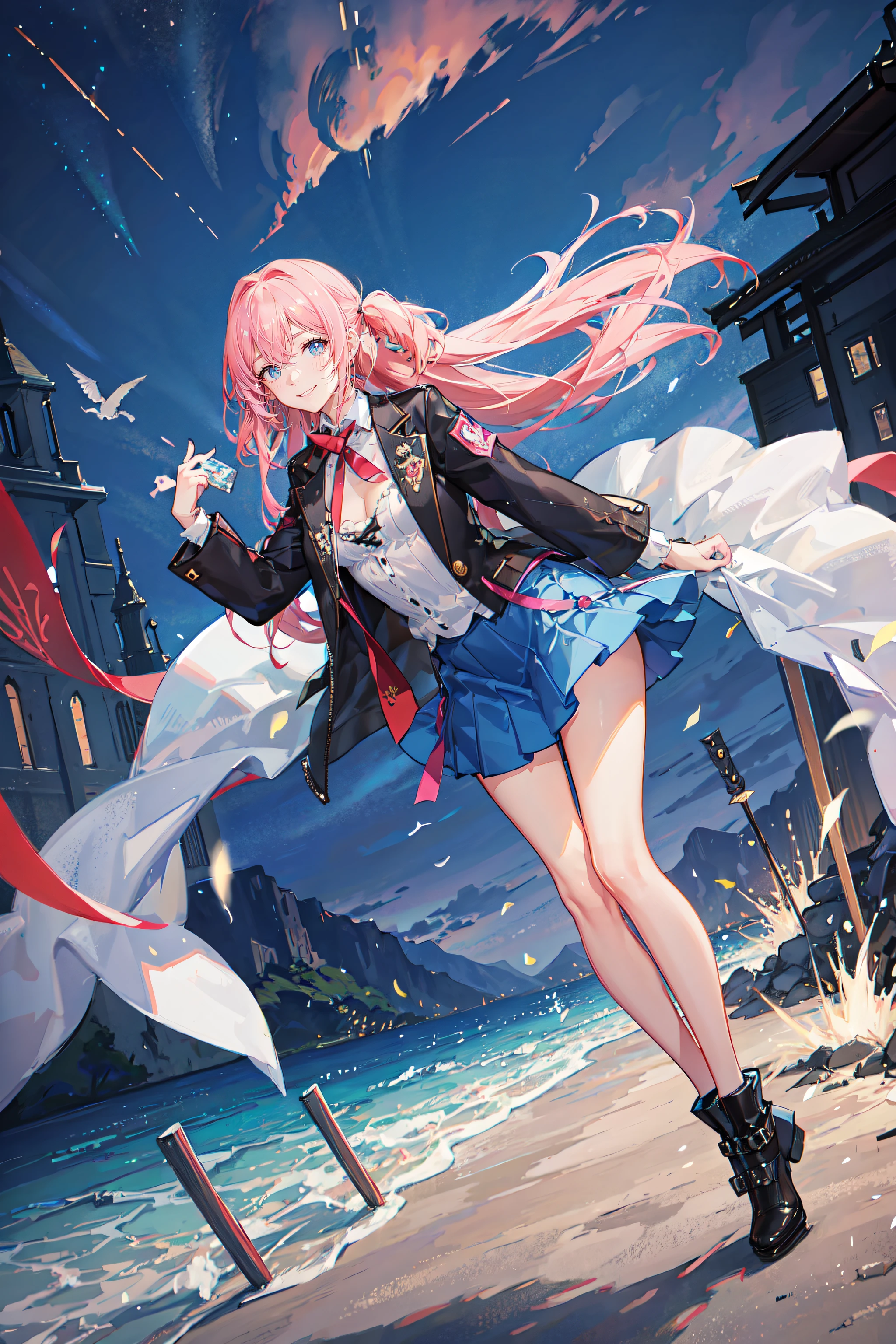 ((Currently, a cute and beautiful woman is changing her underwear)), ((22-year-old beauty)), ((embarrassed smile)), ((luscious long hair)), ((miniskirt)), (( Gradient Eyes)), ((Background is a city night view)), Attractive Makeup, Scenery, NFSW, UHD, Retina, Masterpiece, Accurate, Anatomical, Scientifically Correct, Textured Skin, Super Detail, High Detailed, High Quality, Award Winning, Top Quality, High Definition, 1080P, HD, 4K, 8k, 16k