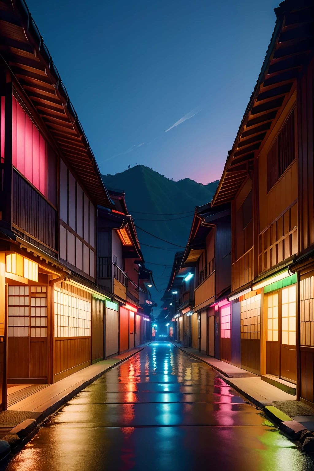 Colorful setting of modern Japan with neon lights (obra-prima) (8k high resolution) (melhor qualidade) (Ultra Definition) (Ultra realista)(Foto RAW) (Foto realista) (bright illumination)