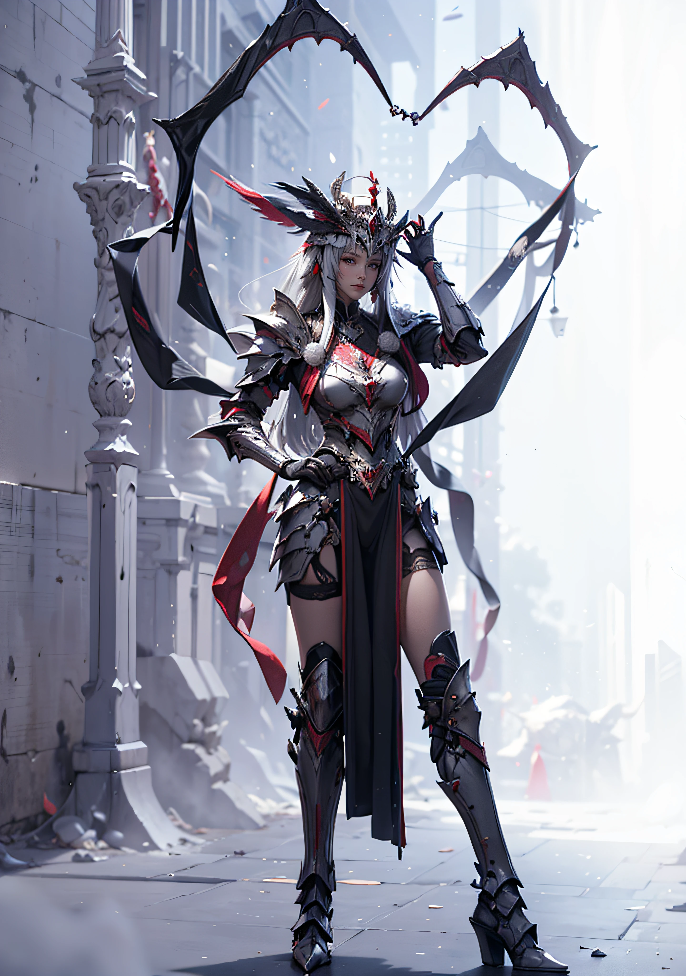 Dragoon armor,Perfect face,feathered headdress,Metal ornaments,Black underwear,Unreal 5