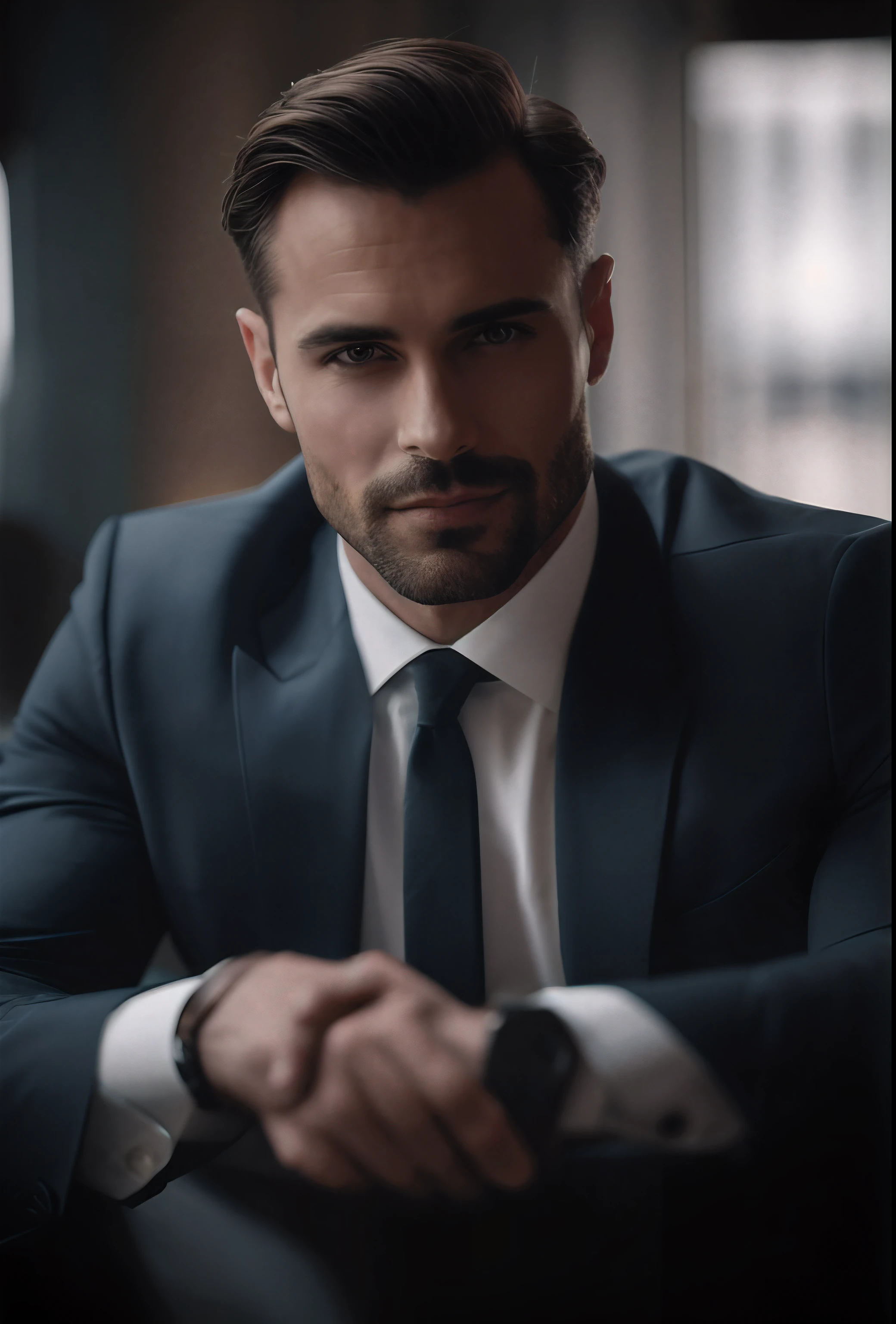 arafed man in a suit and tie sitting in a chair, dressed in a suit, suit , Perfect face, handsome and elegant, portrait of a man in a suit, Attractive man, handsome and attractive, man in black suit, Handsome male, wear suit, wearing a strict business suit, Suit and tie, dressed in a suit, dressed in a suit