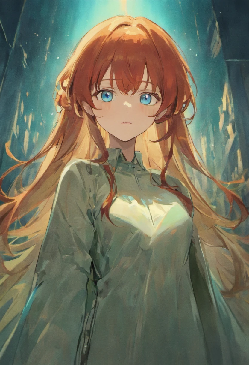 imagine one family, a redheaded adult woman with blue eyes , the man with Joseph Morgan's face and two identical red-haired and green-eyed children, animation